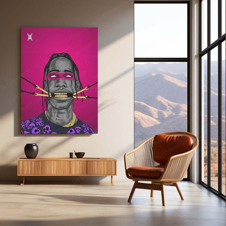 Travis Scott Metal Poster | Rapper Wall Art | HD Print