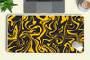 Seamless Line Pattern - Yellow and Black Desk Mat