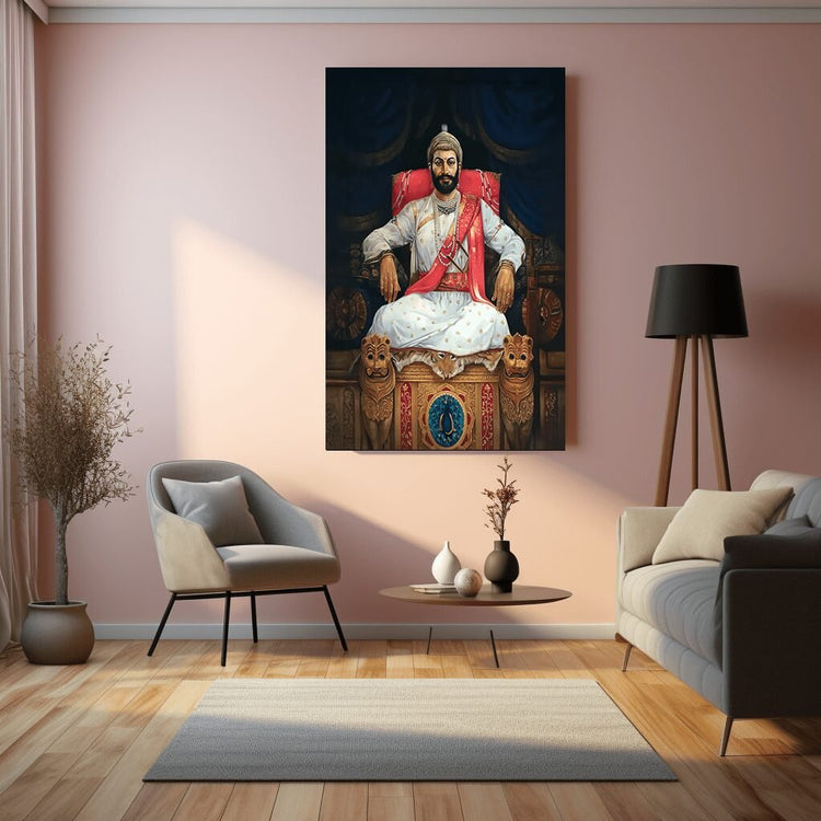 Turtlewings | Shivaji Maharaj Art Metal Print | Historical Wall Art | HD Quality