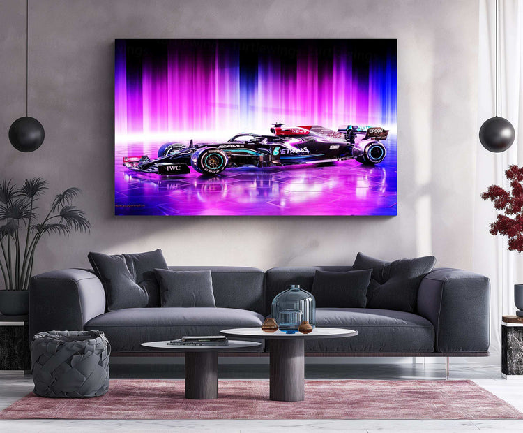 Mercedes-AMG Petronas F1 Metal Poster | Formula 1 Racing Artwork | Silver Arrows Wall Decor - TURTLEWINGS 