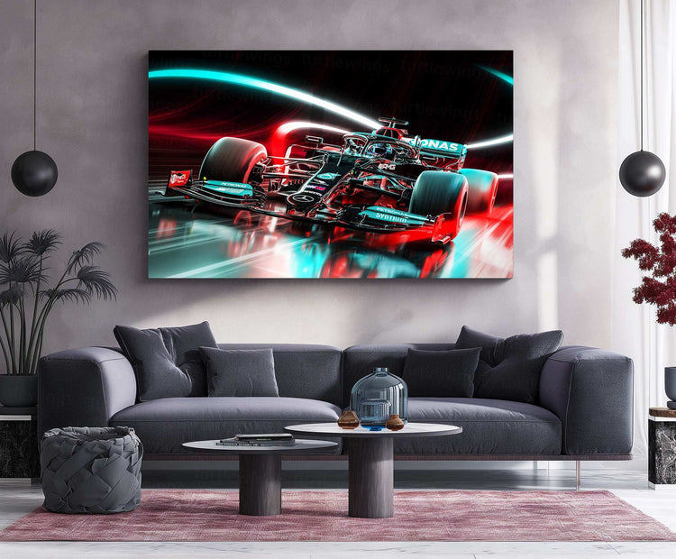 Mercedes-AMG Petronas F1 Metal Poster | Formula 1 Racing Artwork | Silver Arrows Wall Decor - TURTLEWINGS 