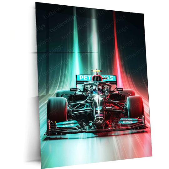 Mercedes-AMG F1 Metal Poster | Silver Arrows Racing Artwork | Formula 1 Wall Decor - TURTLEWINGS 