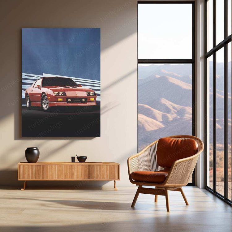 1987 Chevrolet Camaro Z28 IROC-Z Metal Poster | Classic Muscle Car Wall Art Description: - TURTLEWINGS 