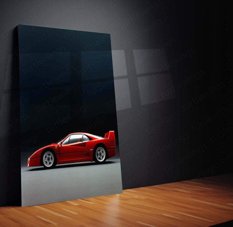 1987 Ferrari F40 Metal Poster | Classic Supercar Art