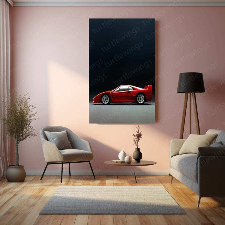 1987 Ferrari F40 Metal Poster | Iconic Supercar Wall Art - TURTLEWINGS 