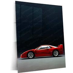 1987 Ferrari F40 Metal Poster | Iconic Supercar Wall Art