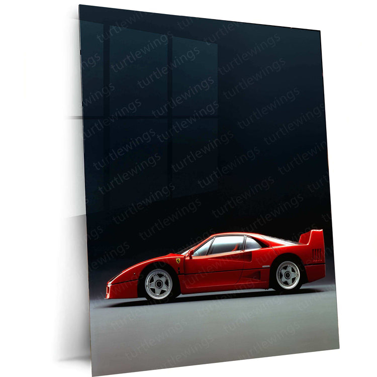 1987 Ferrari F40 Metal Poster | Iconic Supercar Wall Art - TURTLEWINGS 