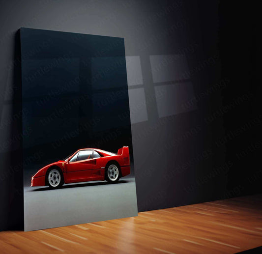 1987 Ferrari F40 Metal Poster | Iconic Supercar Wall Art