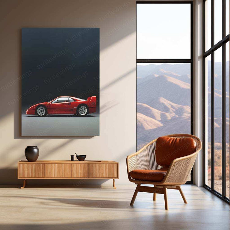 1987 Ferrari F40 Metal Poster | Iconic Supercar Wall Art - TURTLEWINGS 