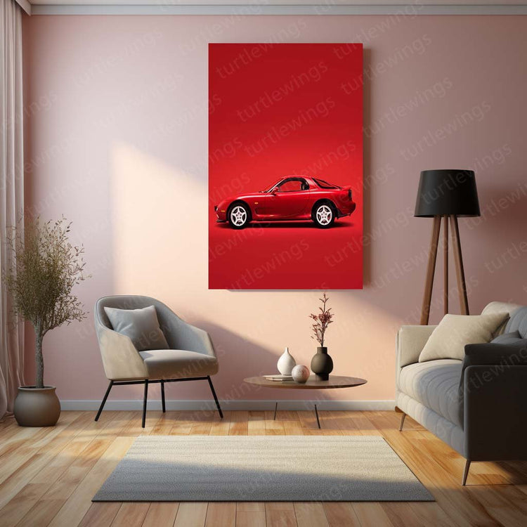 1991 Mazda RX-7 Metal Poster | Iconic Sports Car Art