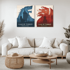 Game of Thrones Metal Poster Set – House Stark & Iron Throne