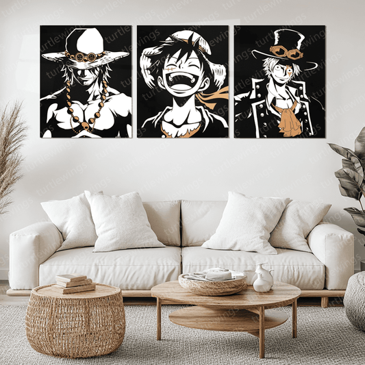 Luffy, Ace, and Sabo - The Brotherhood Metal Poster Set