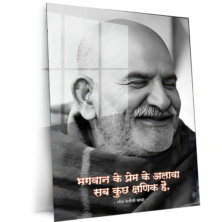 Neem Karoli Baba Metal Frame - A Divine Tribute 3 - TURTLEWINGS 