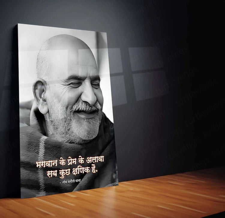 Neem Karoli Baba Metal Frame - A Divine Tribute 3 - TURTLEWINGS 