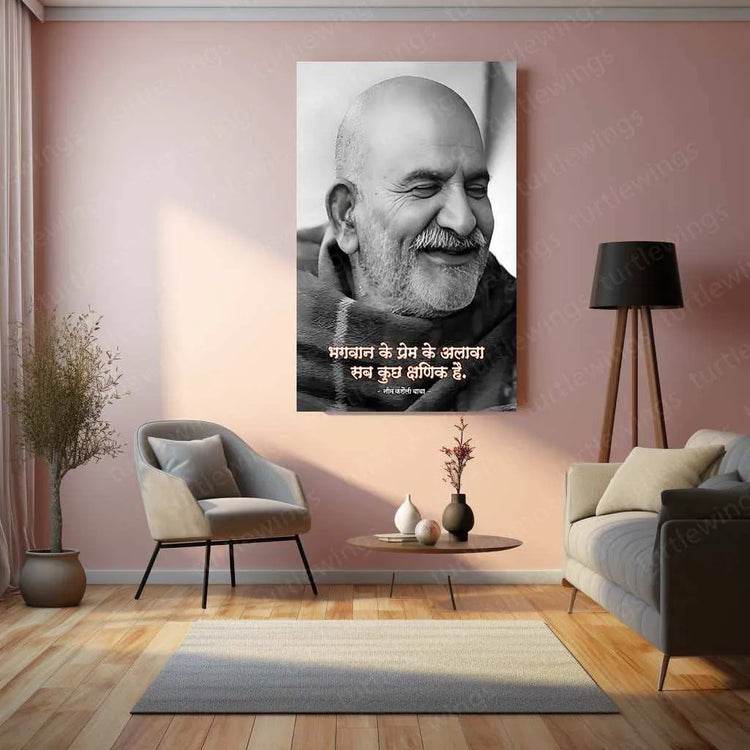 Neem Karoli Baba Metal Frame - A Divine Tribute 3 - TURTLEWINGS 