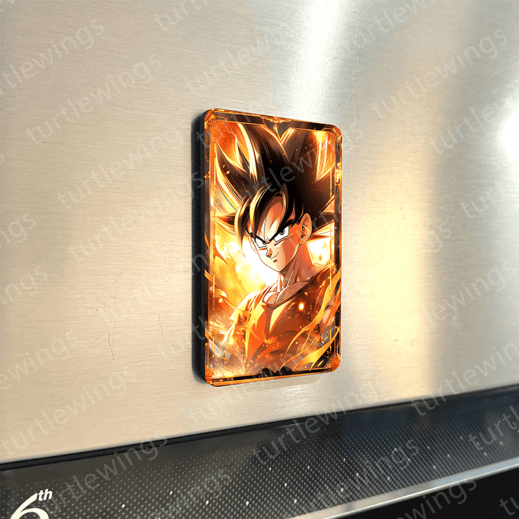 Goku DBZ Collection: Set of 5 Fridge Magnets | Cool Saiyan Styles | HD Metal | Turtlewings