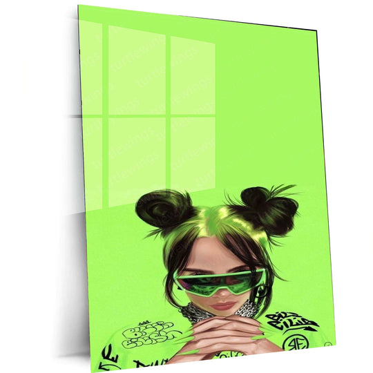 Billie Eilish Metal Poster – The Dark Pop Icon - TURTLEWINGS 