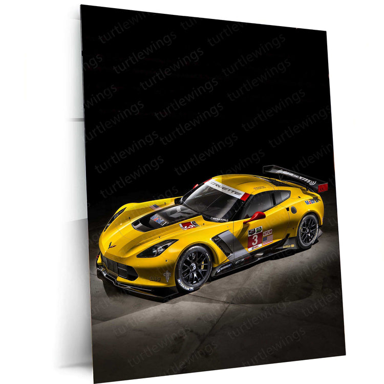 2014 Chevrolet Corvette C7R Metal Poster | High-Performance Race Car Wall Art - TURTLEWINGS 