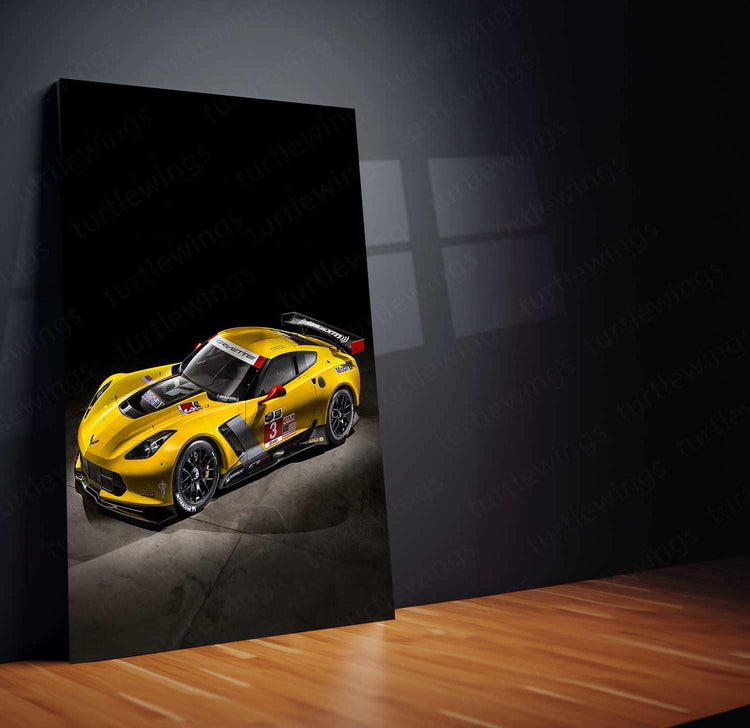 2014 Chevrolet Corvette C7R Metal Poster | High-Performance Race Car Wall Art - TURTLEWINGS 