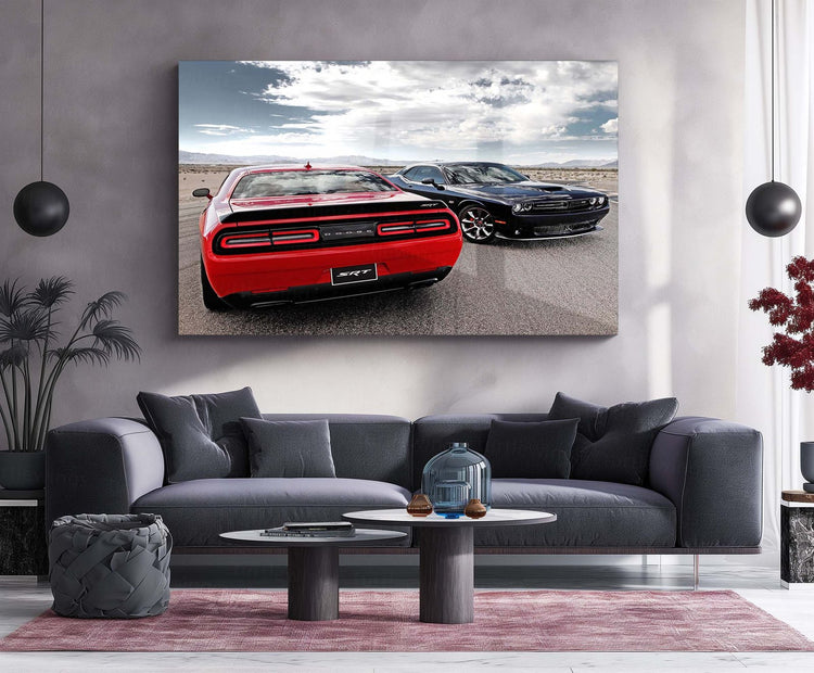 2015 Dodge Challenger SRT Hellcat Metal Poster | Modern Muscle Car Art