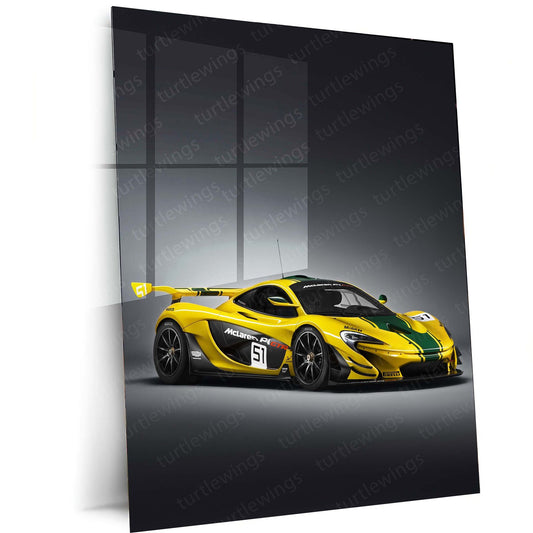 2015 McLaren P1 GTR Metal Poster | Supercar Art