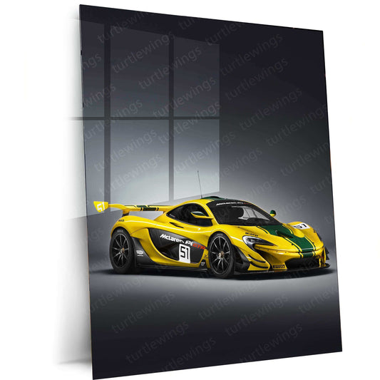 2015 McLaren P1 GTR Metal Poster | Hypercar Performance & Luxury Wall Art - TURTLEWINGS 