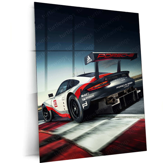 2017 Porsche 911 RSR Metal Poster | Iconic Racing Car Art & Performance Decor - TURTLEWINGS 