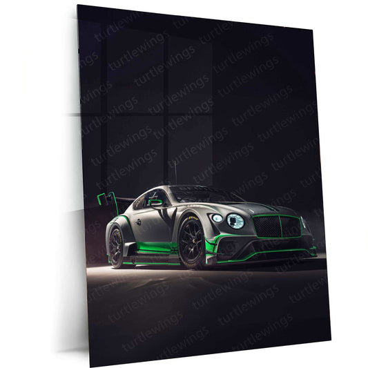 2018 Bentley Continental GT3 Metal Poster | Luxury Racing Car Art & High-Performance Decor - TURTLEWINGS 