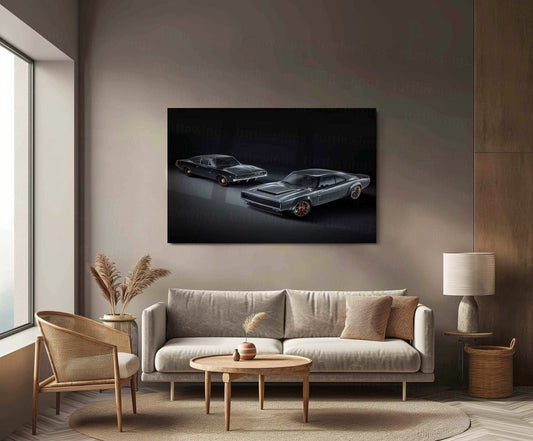 2018 Dodge Super Charger 1968 Concept Metal Poster | Classic Muscle Car Art & Vintage Performance Decor - TURTLEWINGS 