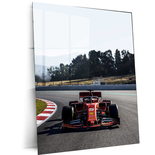 2019 Formula 1 Ferrari SF90 Metal Poster | Iconic Ferrari F1 Car Art & Motorsport Decor - TURTLEWINGS 