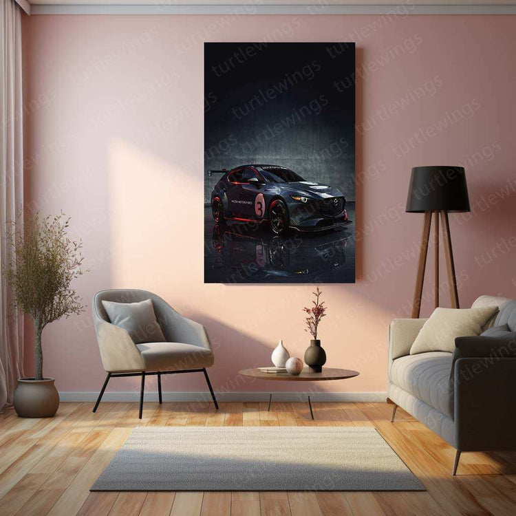 2020 Mazda 3 TCR Metal Poster | High-Performance Racing Car Art - TURTLEWINGS 