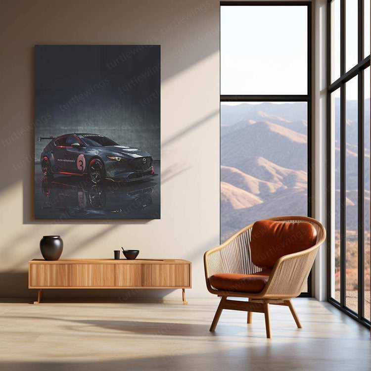 2020 Mazda 3 TCR Metal Poster | High-Performance Racing Car Art - TURTLEWINGS 