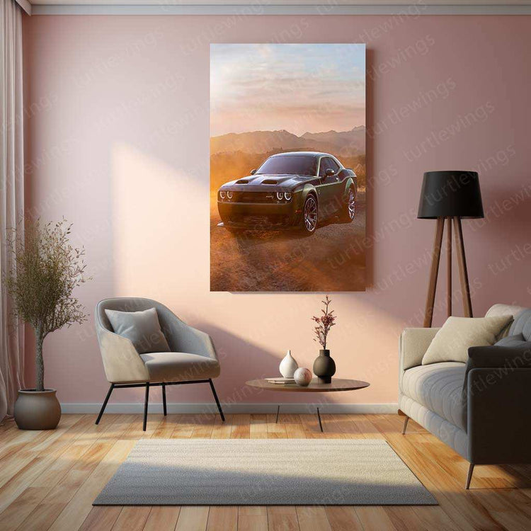 2022 Dodge Challenger SRT Hellcat Jailbreak Metal Poster | High-Performance Muscle Car Art - TURTLEWINGS 