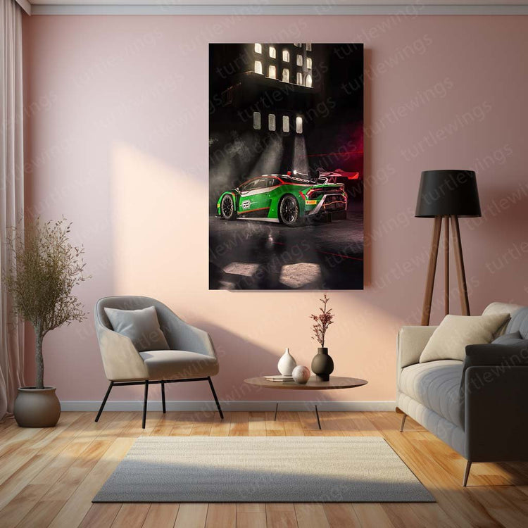 2022 Lamborghini Huracan GT3 Metal Poster | Supercar Racing Art