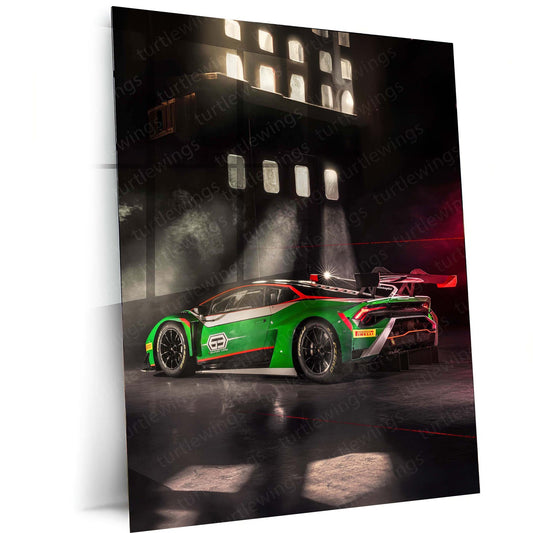 2022 Lamborghini Huracan GT3 Metal Poster | Supercar Racing Art