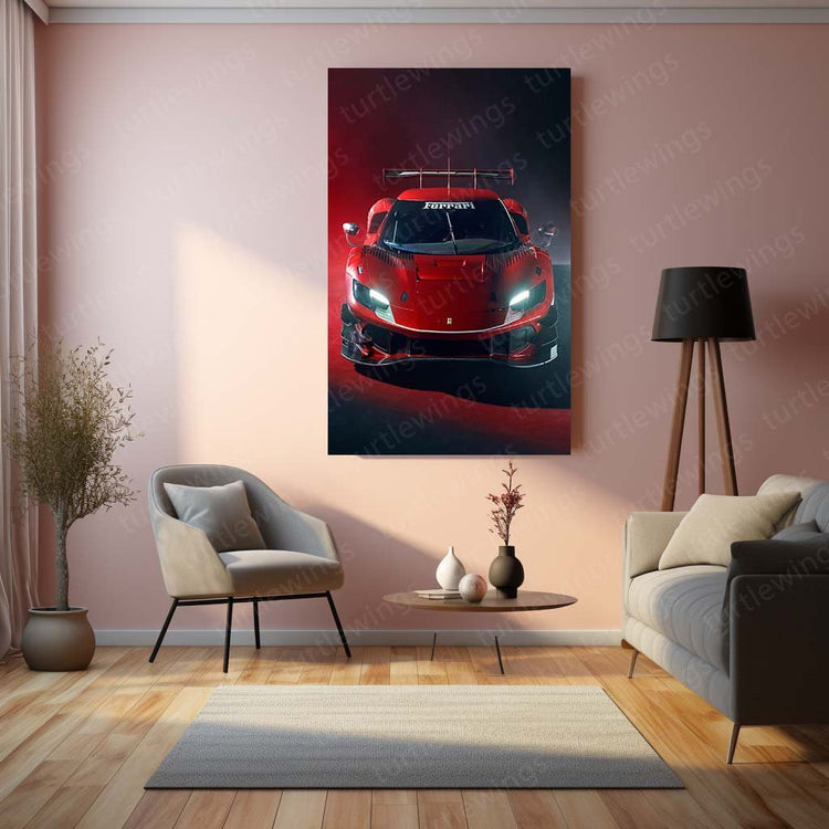 2023 Ferrari 296 GT3 Metal Poster | Supercar Racing Art