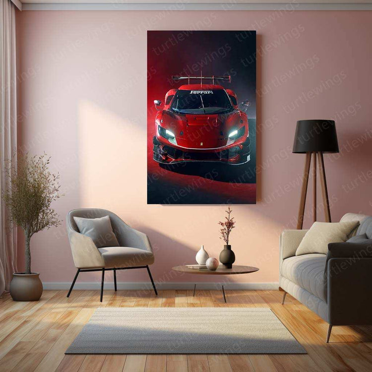 2023 Ferrari 296 GT3 Metal Poster | Luxurious Performance Car Wall Art - TURTLEWINGS 