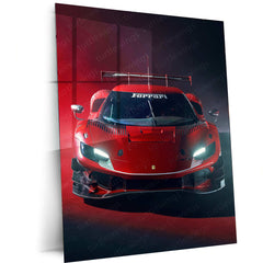 2023 Ferrari 296 GT3 Metal Poster | Luxurious Performance Car Wall Art