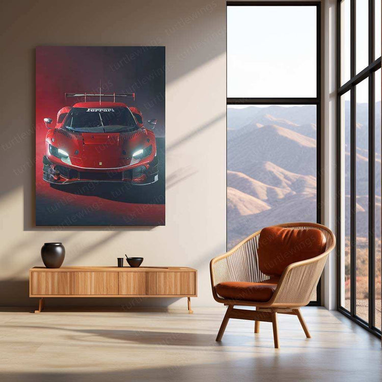 2023 Ferrari 296 GT3 Metal Poster | Luxurious Performance Car Wall Art - TURTLEWINGS 