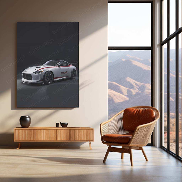 2023 Nissan Z GT4 Metal Poster | High-Performance Sports Car Wall Art - TURTLEWINGS 