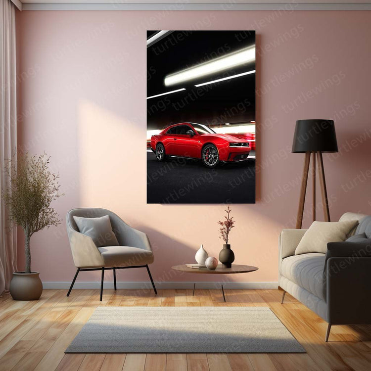 2024 Dodge Charger Daytona Metal Poster | Modern Muscle Car Art