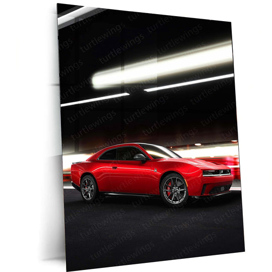 2024 Dodge Charger Daytona Metal Poster | Modern Muscle Car Art