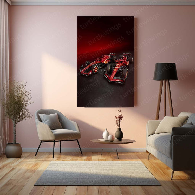 2024 Formula 1 Ferrari SF 24 Metal Poster | F1 Racing Art