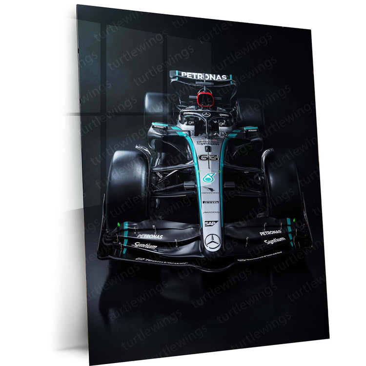 2024 Formula 1 Mercedes W15 Metal Poster | F1 Racing Art