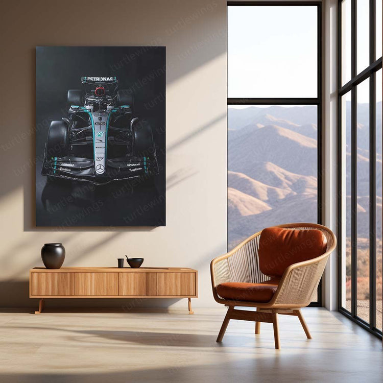 2024 Formula 1 Mercedes W15 Metal Poster | F1 Racing Art