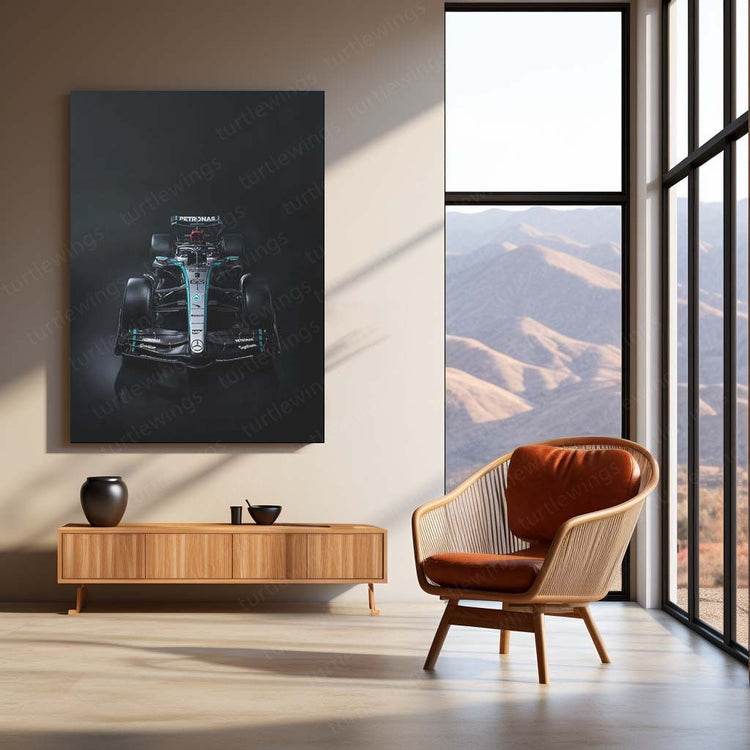 2024 Formula 1 Mercedes W15 Metal Poster | F1 Racing Art