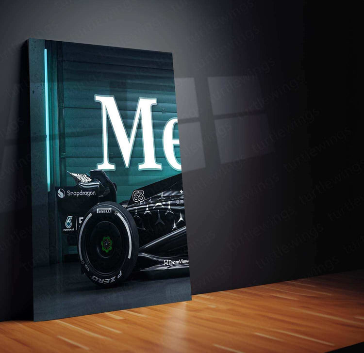 Mercedes F1 Split Metal Poster – Excellence in Speed and Precision