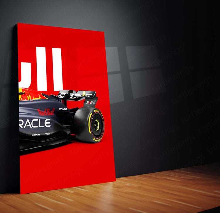 Red Bull F1 Split Metal Poster – Dominance in Speed and Innovation