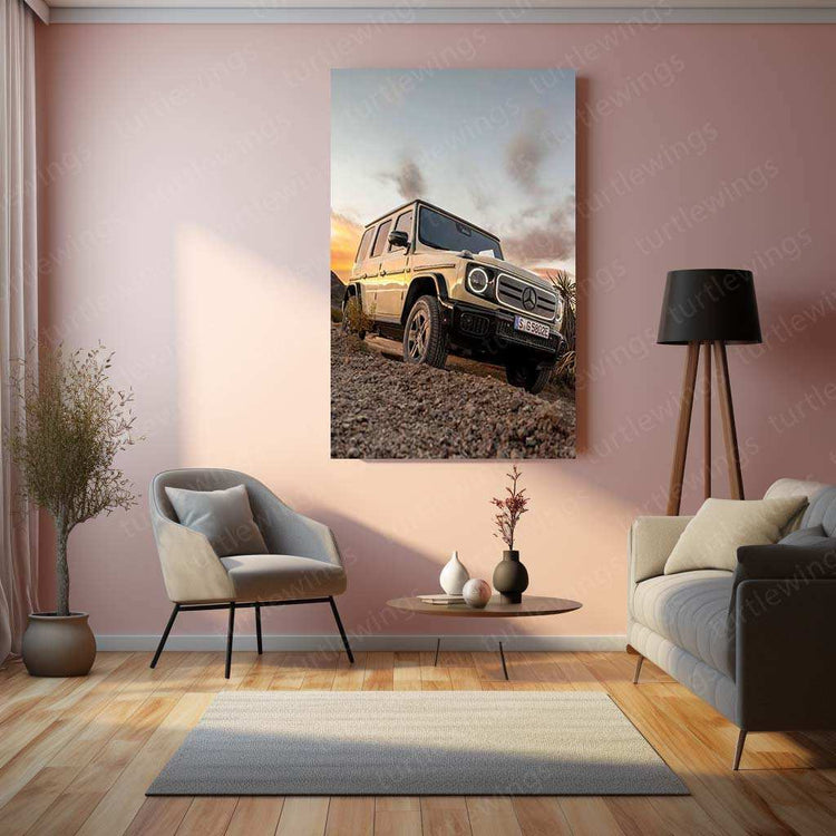 2025 Mercedes-Benz G58 with EQ Technology Metal Poster | Luxury Electric SUV Art | Automotive - TURTLEWINGS 