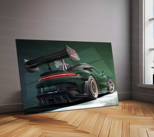 2025 Porsche 911 GT3 RS with Manthey Kit Neon LED Metal Frame – Ultimate Sports Car Wall Art